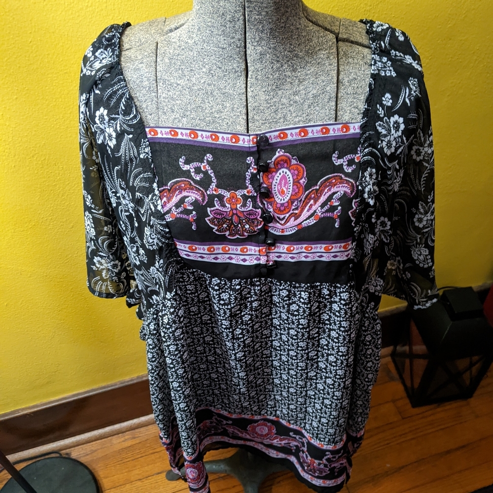Sheer Paisley Blouse